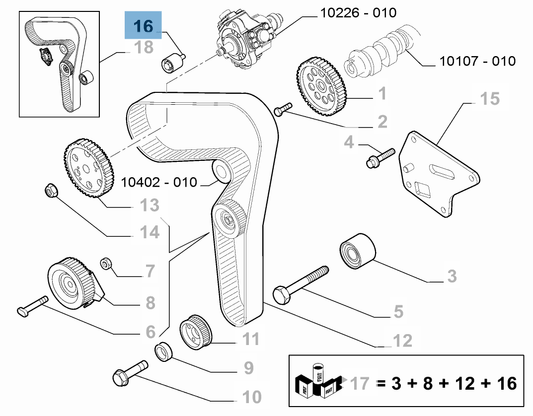 Genuine Fiat Fixed Tensioner - Alfa Romeo | 55268357 | 55268357