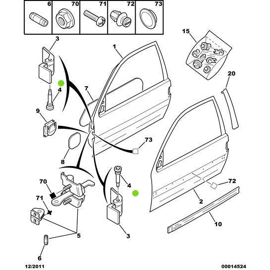 Genuine Door Hinge Shaft - Peugeot Citroen Xsara 2000-2004 | 904434