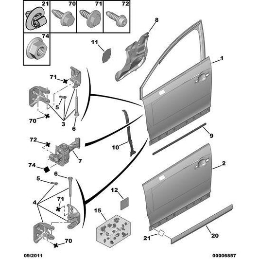 Door Hinge Shaft - Citroen C4 2008-2010 Petrol | 904445