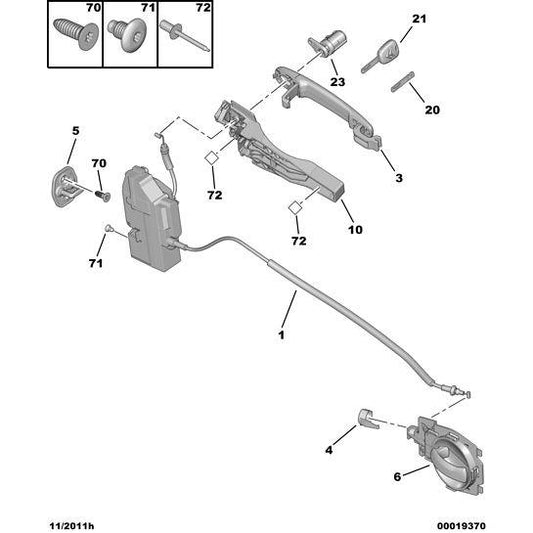 Door Handle - Citroen C3 2002-2005 Petrol | 9101W3