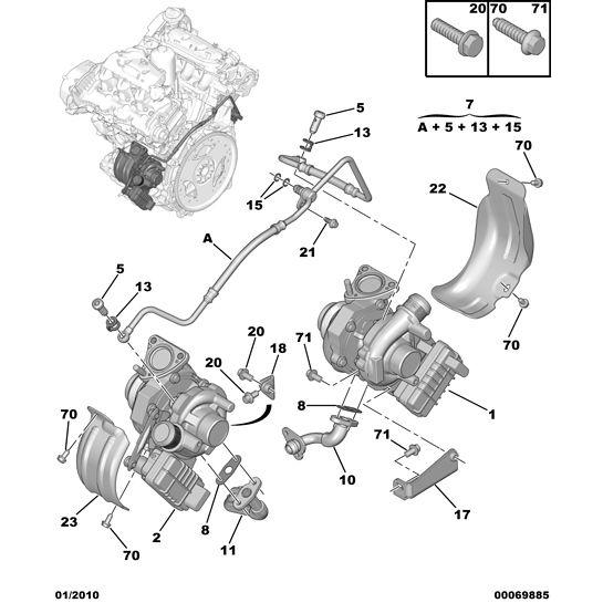 Genuine Peugeot Oil Return Tube Seal - Citroen C6 2005-2012 Diesel | 9667044780 | 9667044780