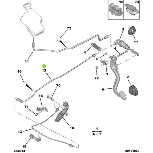 Clutch Control Pipe - Citroen C3 2009-2018 Petrol | 9676921480