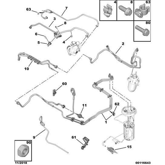 Diesel Injector Return Pipe - Citroen Relay 2006-2019 | 9676950180