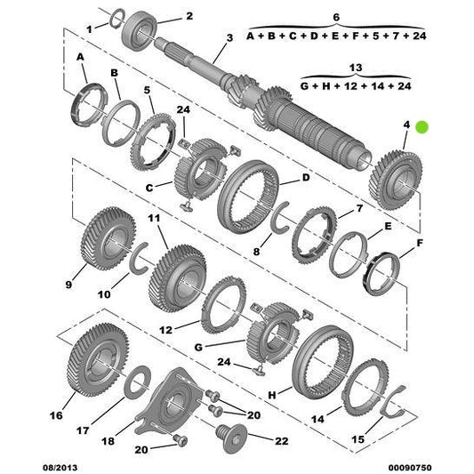 Genuine Peugeot Drive Gear - Citroen Ds5 2011-2021 Petrol | 9687327680