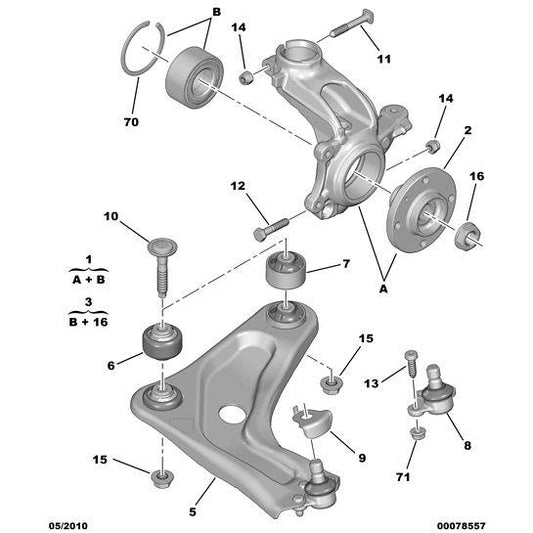 Genuine Peugeot Wishbone Front Offside - Citroen Ds3 2010-2022 Petrol | 9670771480 | 9670771480