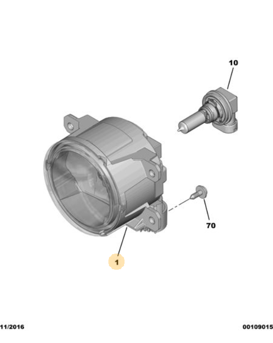 Genuine Peugeot Front Fog Lamp With Cornering Light - Peugeot Partner | 9670955280 | 9670955280