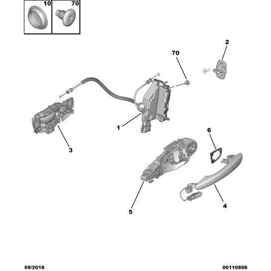 Door Lock Fixing Bolt - Citroen C3 Air Cross 2017-2021 Petrol | 9677682180
