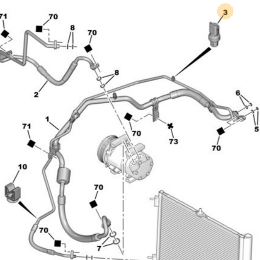 A/C Pressure Switch - Peugeot 207 2006- | 9678362280