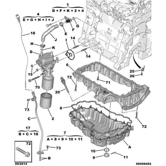 Engine Oil Sump Gasket - Citroen C5 Air Cross 2018-2021 Diesel | 9801444880