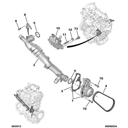 Coolant Manifold Gasket - Citroen Berlingo 2015-2018 Petrol | 9801727580