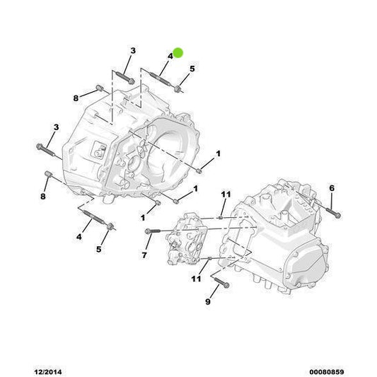 Genuine Peugeot Gear-Box Housing Stud - Citroen Ds4 2010-2021 Diesel | 9802818880 | 9802818880