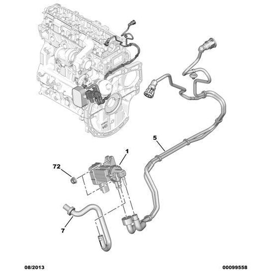 Solenoid Valve Vacuum Pipe - Citroen Dispatch 2016-2020 Diesel | 9807390880