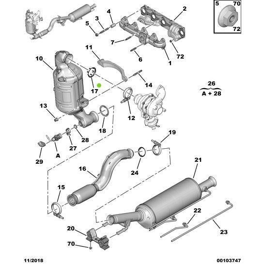 Genuine Exhaust Bracket Seal - Citroen Berlingo 2015-2018 | 9808330980