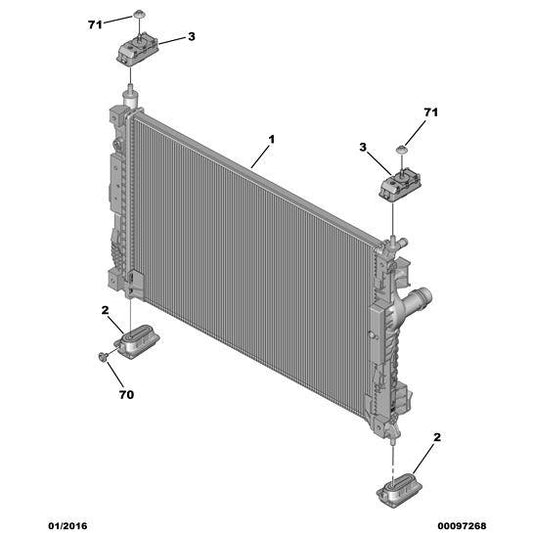 Genuine Peugeot Engine Radiator - Citroen Berlingo 2018-2021 Petrol | 9809141780