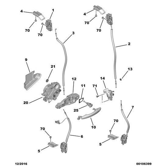 Genuine Peugeot Citroen Dispatch 2016-2020 Diesel Hinged Door Bolt Striker Plate | 9809239980