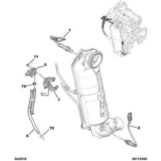 Genuine Peugeot Pollution Control Oxygen Probe - Citroen C5 Air Cross 2018-2021 | 9810666880 | 9810666880