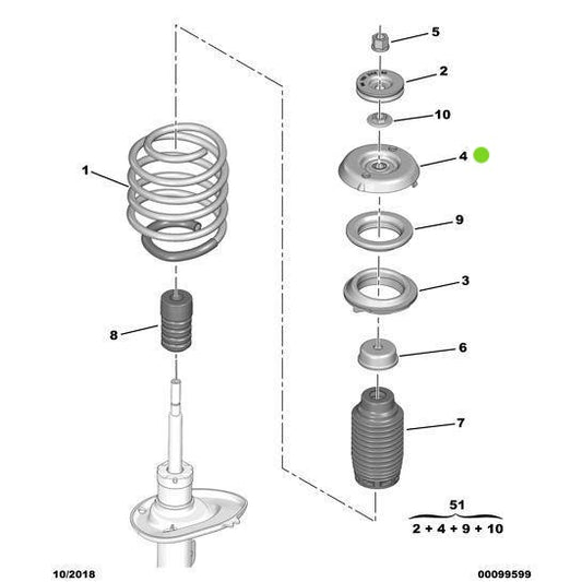 Genuine Peugeot Shock-Absorber Bracket - Citroen Ds4 2010-2021 Diesel | 9813916080 | 9813916080