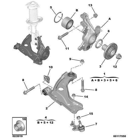 Front Wishbone Fixing Bolts - Citroen Berlingo 2018-2021 Petrol | 9814543480