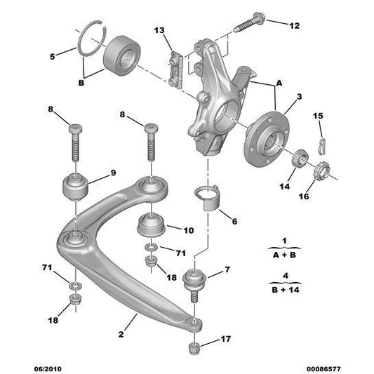 Genuine Peugeot Citroen Ds5 2011-2021 Petrol Front Triangle Arm Ball-Joint | 9817375080