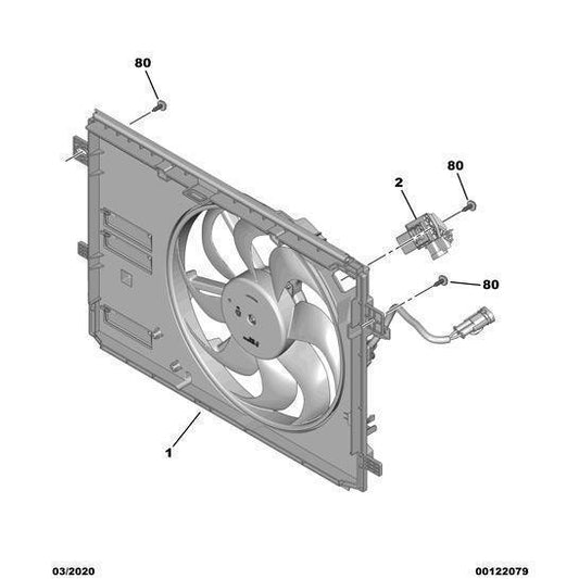 Genuine Citroen C5 Air Cross 2018-2021 Diesel Engine Motor-Driven Fan | 9836638080
