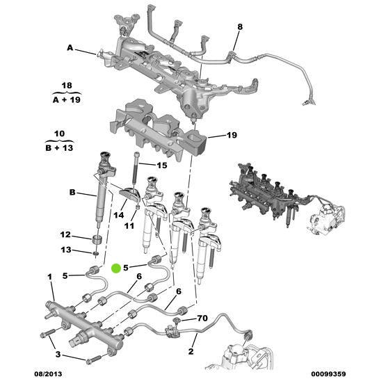 Injection Pump Outlet Pipe - Citroen C5 Air Cross 2018-2021 Diesel | 9840293680
