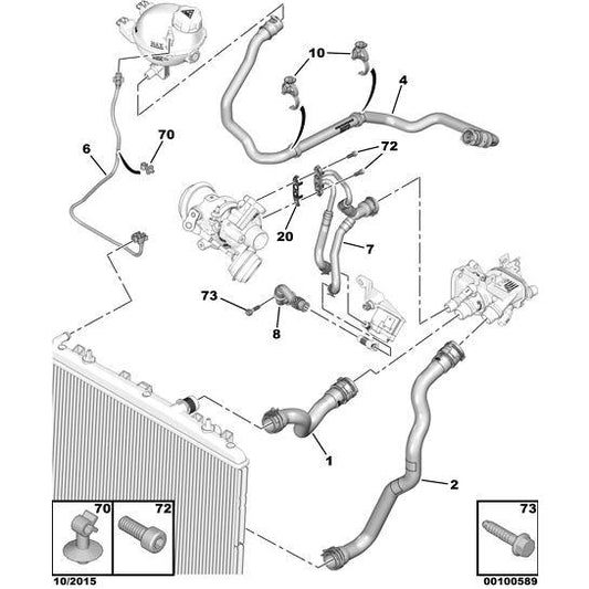 Radiator Outlet Hose - Citroen DS3 2010-2022 Petrol | 9801018280
