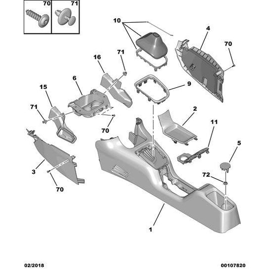 Base Gearshift Control Lever - Citroen C3 2015-2021 Petrol | 98125498TR