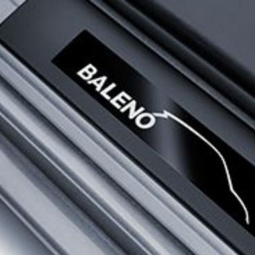 Genuine Door Sill Trim Set - Suzuki Baleno - Black With Textured Surface & Logo | 990E0-68P60-001