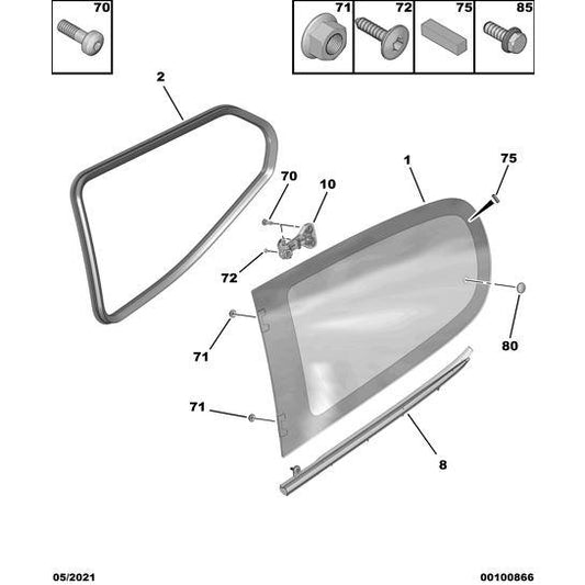 Rear Window Opening Control - Citroen C1 2012-2014 Petrol | B000820980