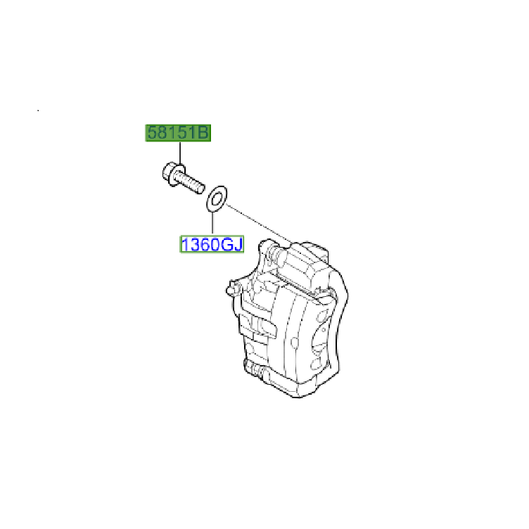 Genuine Hyundai Front Brake Caliper Bolt Single - Kia Sportage 2010-2015 | 581512E000 | 581512E000