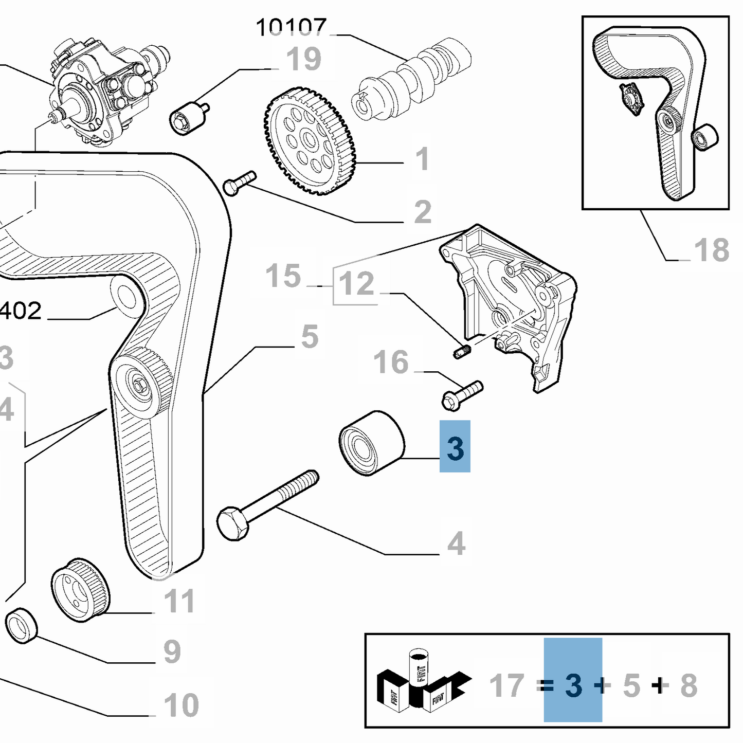 Fixed Tensioner for Fiat / Alfa Romeo | 46352133