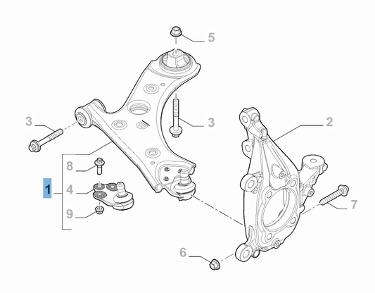 Left Control Arm For Front Suspension - Fiat And Fiat Professional | 52082896