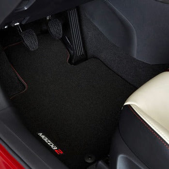 Genuine Velour Floor Mats - Mazda 2 - Red Stitching | DE1HV0320