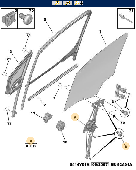 Genuine Peugeot Partner Drivers Side Window Regulator With Motor | 9802389180