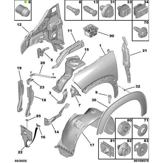 Bonnet Stop - Citroen C3 Air Cross 2017-2021 Petrol | YQ00167480