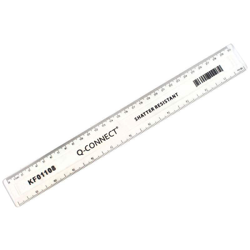 Ruler Shatterproof 300Mm Clear | EQU03