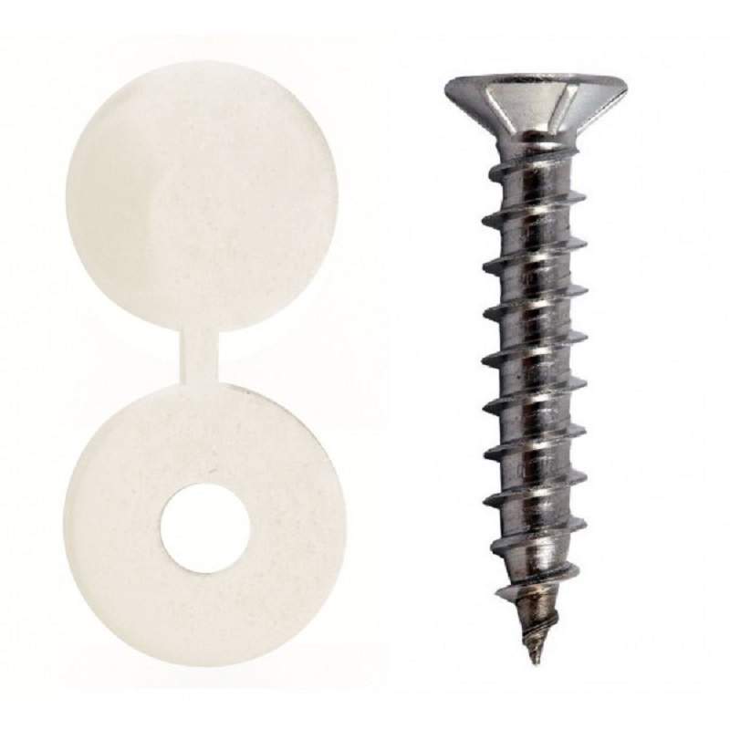 Stoneacre Plate Screw & Cap White | NP05