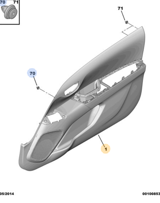 Genuine Offside Front Interior Door Trim - Peugeot 108 | B0008046ZD