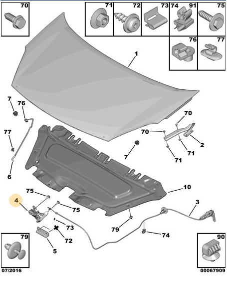 Bonnet Release Lever - Peugeot Partner | 7934E7