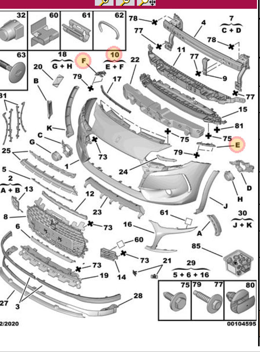 Genuine Peugeot Front Bumper To Wing Bracket - Citroen Ds3 | 7416S9 | 7416S9