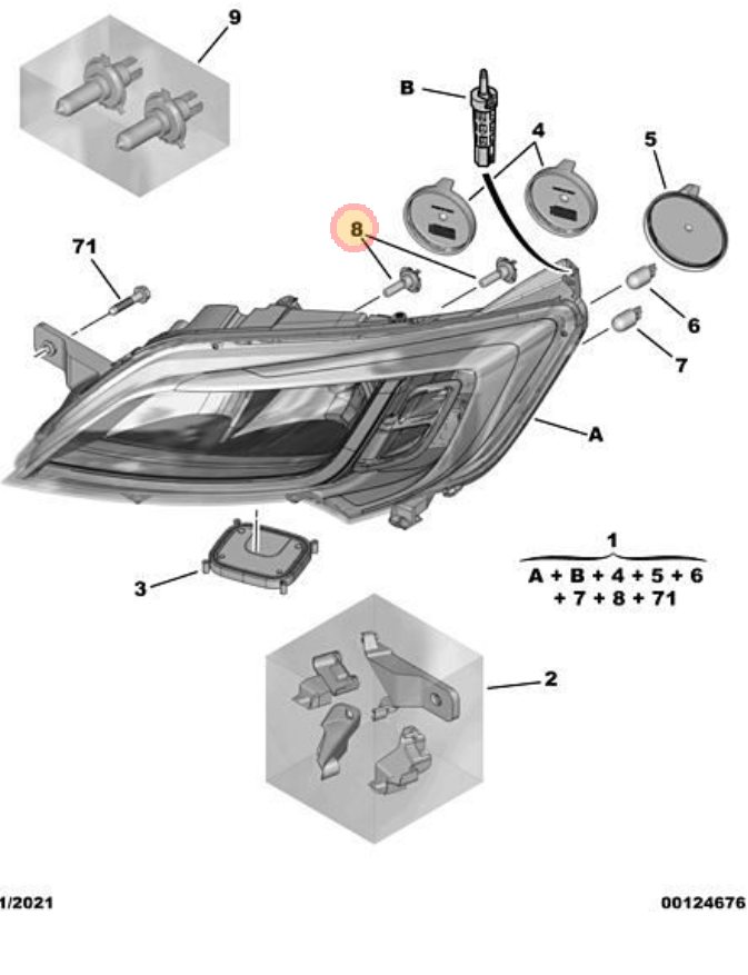 Genuine Peugeot Headlight Bulb - Citroen C4 / C5 / Ds4 | 621697 | 621697