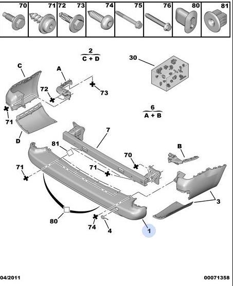 Centre Bumper Section - Peugeot Partner | 7410GE