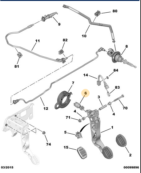 Genuine Peugeot 308 2013-2020 Clutch Pedal Spring | 1611342880