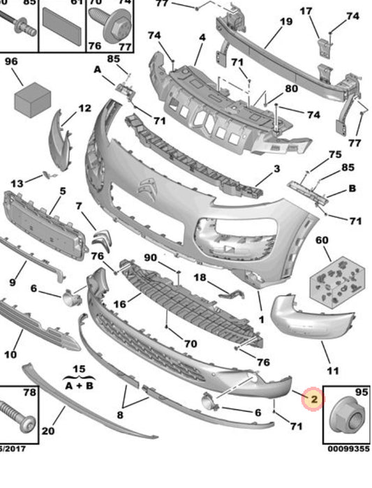 Genuine Citroen C4 Front Bumper Deflector | 1611369080