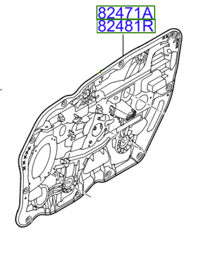 Genuine Kia Ceed 2015-2018 Drivers Front Window Regulator | 82481A2000