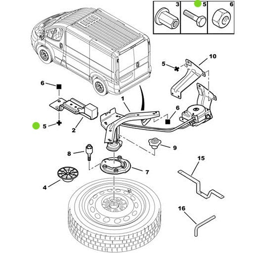 Genuine Peugeot Spare Wheel Mechanism Bolt - Citroen Relay 2006-2022 | 742748 | 742748