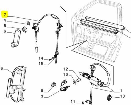 Offside Front Manual Window Regulator - Fiat Uno  | 7694565
